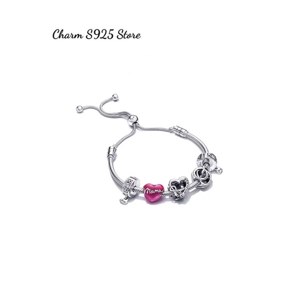 COMBO BỘ VÒNG TAY CHARM PAN ALE FREESIZE MIX 5 HẠT CHARM BẠC S925 THUẦN KHIẾT HÀNG CAO CẤP