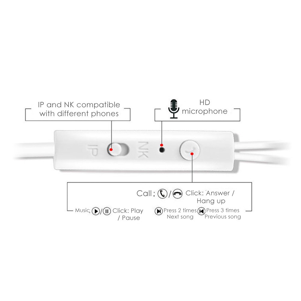 Tai Nghe Có Dây Kèm Mic Giắc Cắm 3.5mm Cho Điện Thoại