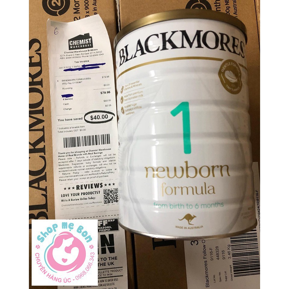 [CHUẨN AIR] Sữa Blackmores số 1,2,3 mẫu mới nhất 900g (Date mới nhất) - Xuất xứ Úc
