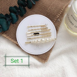 Set Kẹp Tóc Đính Hạt Hàn Quốc Hot Trend 2019