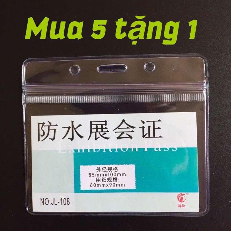 Thẻ đeo bảng tên ngang 108 - mặt thẻ ngang 8,5x100mm không tem