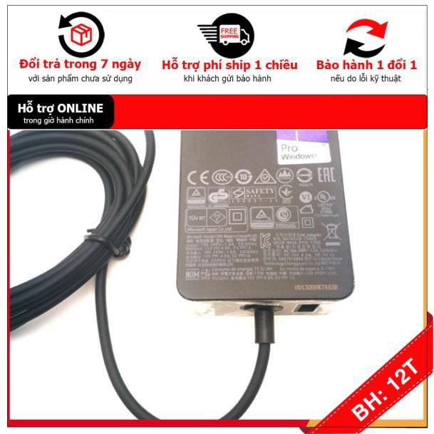BH12TH ⚡ Sạc Adapter Microsoft Surface Pro 7 15V 4A - 60W Zin