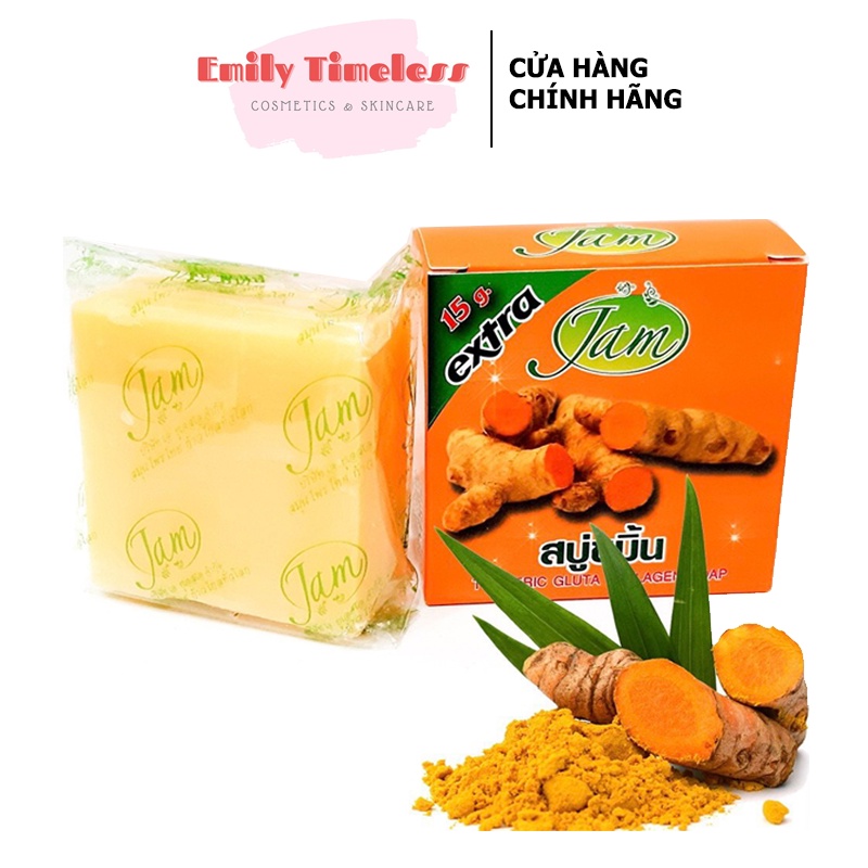 Xà Phòng Nghệ JAM Trắng Da Body Turmeric Gluta Collagen Soap Thái Lan 65g