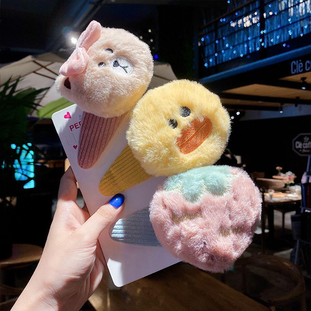 Băng Đô Cài Tóc Rửa Mặt Trang Điểm Họa Tiết Hoạt Hình Vịt Dâu Tây Cho Nữ