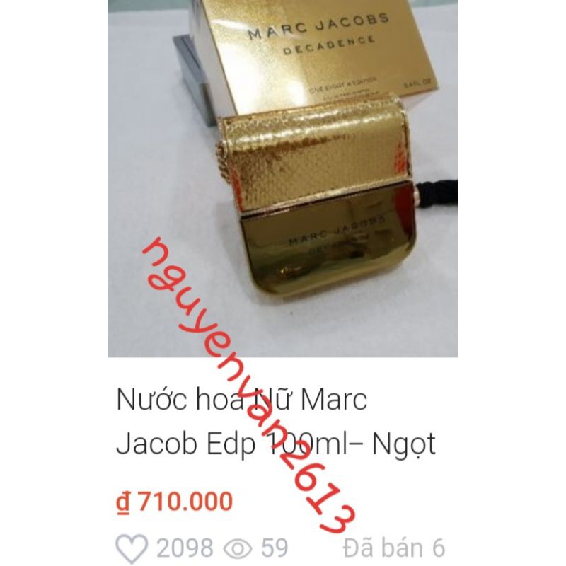 Nước hoa Marc Jacobs Đậm ,Nhạt, Vàng.Auth.TEM MACY'S