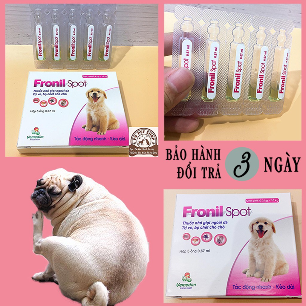 [Có Bán Lẻ 1 Ống] Thuốc Nhỏ Gáy Trị Rận Cho Chó 2 – 10kg Fronil Spot – Cô Hương PG Pet Shop