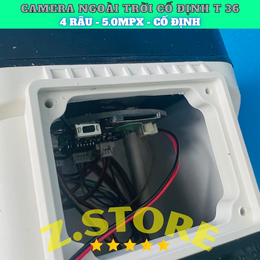 Camera Yoosee 4 râu 36 Led 5.0 chống nước, xem đêm có màu,camera wifi thân cố định t36