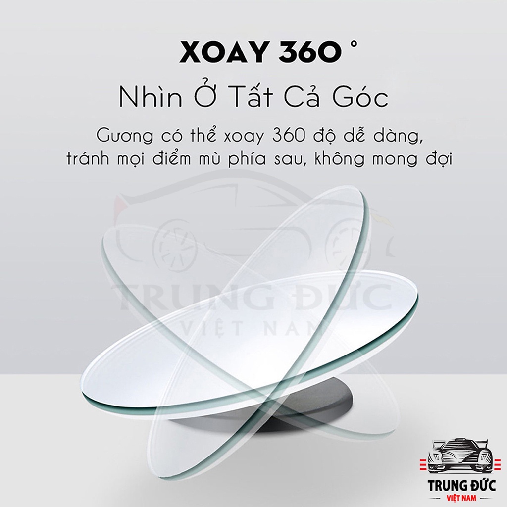 Gương cầu lồi TRUNGDUCVN, gương lồi xoay tròn 360 độ xóa điểm mù Ô tô