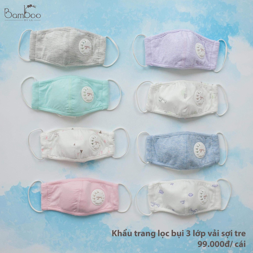 Khẩu trang vải 3 lớp chống bụi cho bé từ 1- 6 tuổi little love