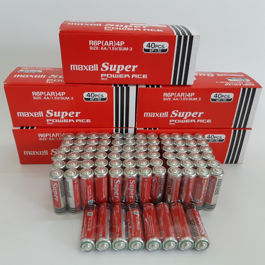 [LOẠI 1] Hộp 40 Viên Pin tiểu Maxell than Tiểu Super Power Chính Hãng - Pin Tiểu AA (2A) 1.5V