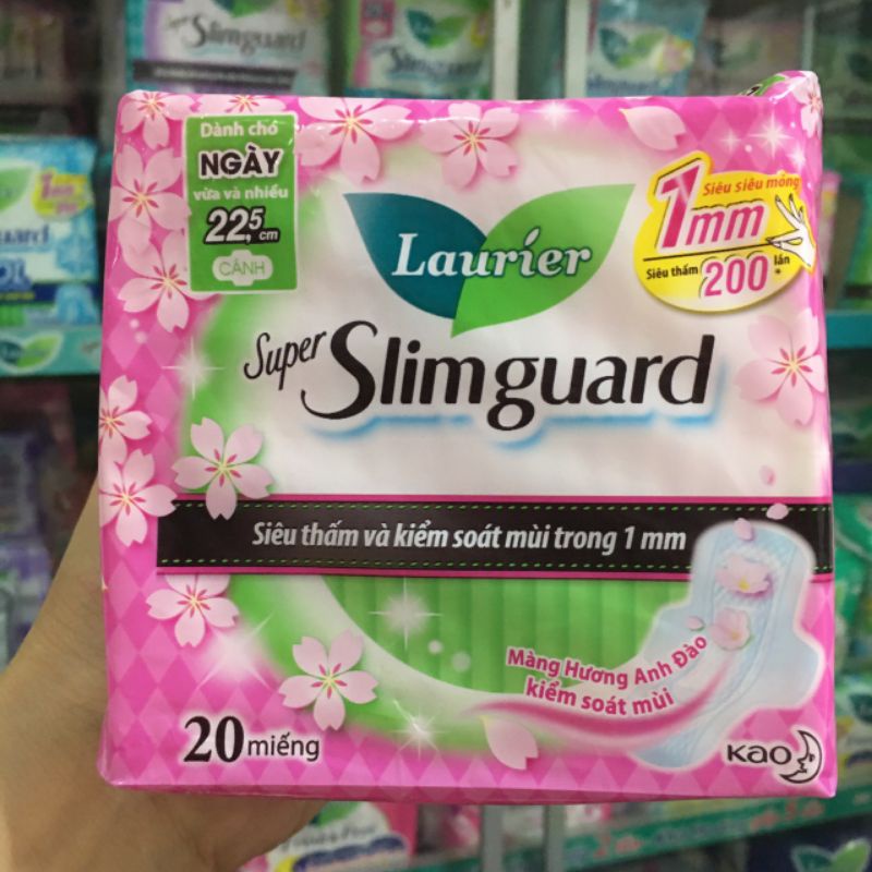 Băng vệ sinh Laurier super Slim guard hương hoa anh đào 22.5 cm* 20 miếng