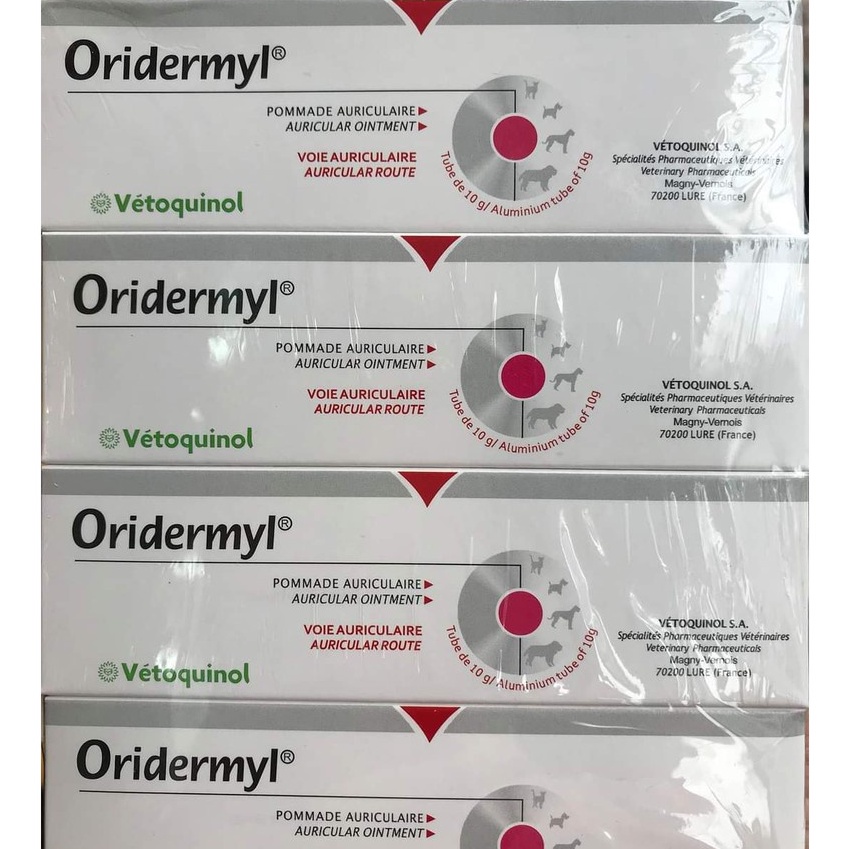 Tuýp bôi tai Oridermyl 10g dùng cho viêm tai ngoài, viêm tai giữa ở chó mèo