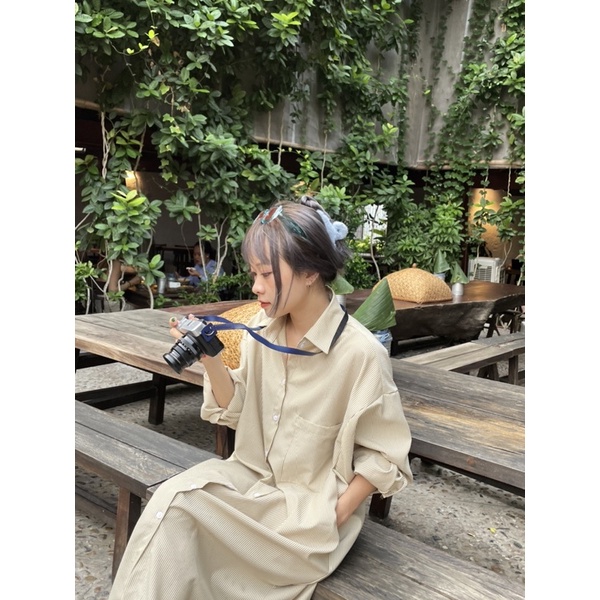 Iseul Shirt Dress - Đầm sơ mi sọc dáng dài - Remmus.vn