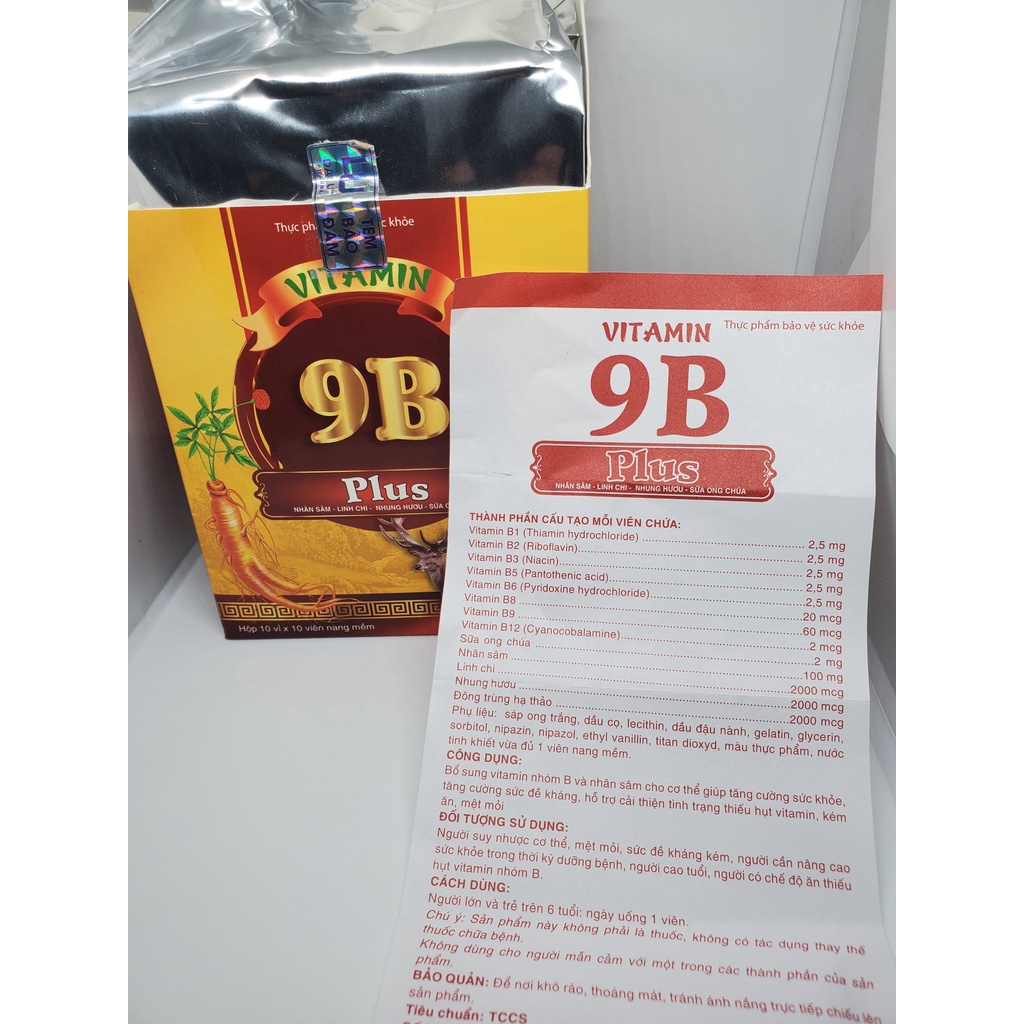 VITAMIN 9 B PLUS - TĂNG ĐỀ KHÁNG VÀ MIỄN DỊCH  - Vitamin B, Ginseng, Linh chi, Đông trùng, Nhung hươu