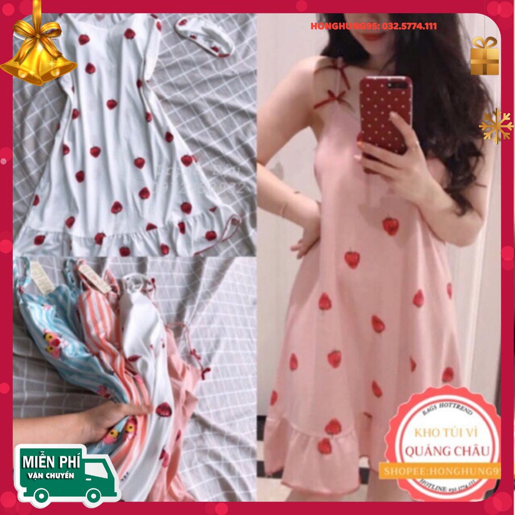 Váy Nữ 🎁FREESHIP🎁 Đầm Ngủ Sexy Có Đệm Ngực- Váy 2 Dây Hàng Quảng Châu Hot Hit 2021