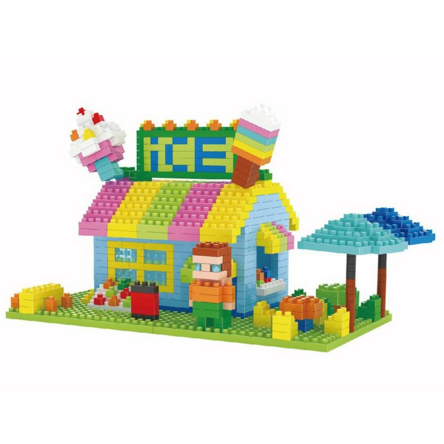 [Mã LIFE10K15 giảm 10K đơn 20K] Bộ lắp ráp Quán kem Mùa hè Lele Brother NanoBlock (8213)