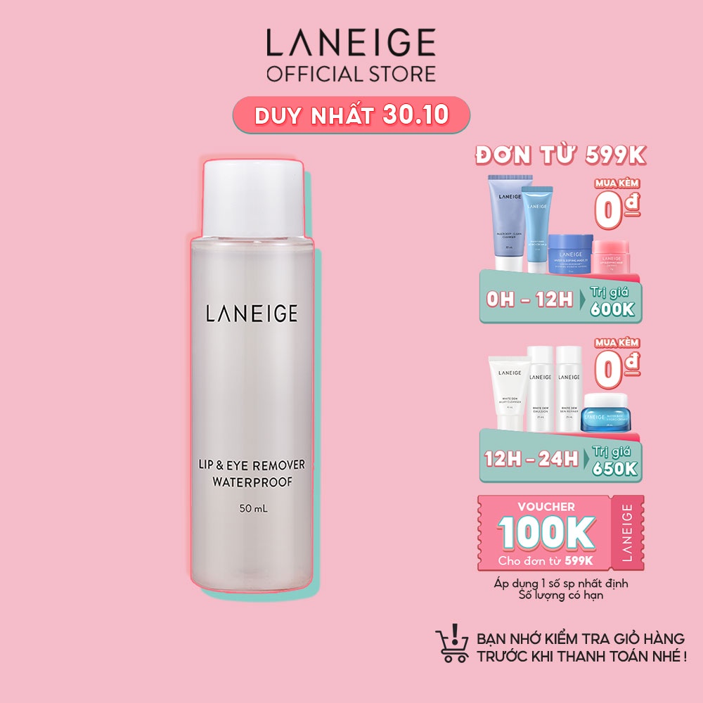 Nước tẩy trang dành cho mắt và môi Laneige Lip & Eye Remover Waterproof_Ex 50Ml