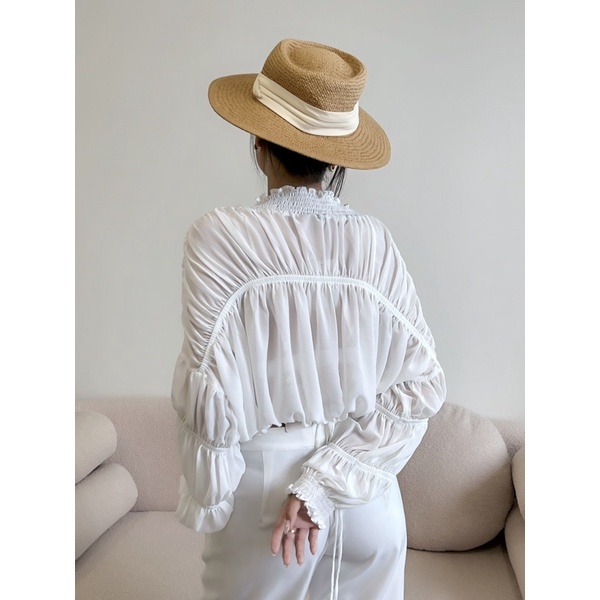 Áo somi voan nhún(k kèm bra lụa)