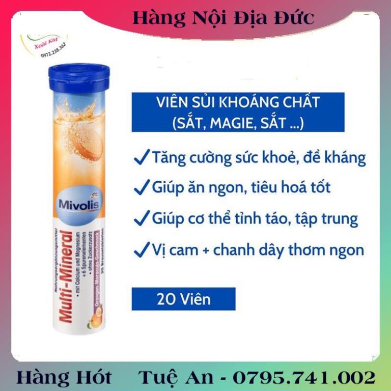Viên Sủi Mivolis Vitamin C và các vị khác Hỗ trợ tăng cường hệ miễn dịch 20 Viên của Đức   .