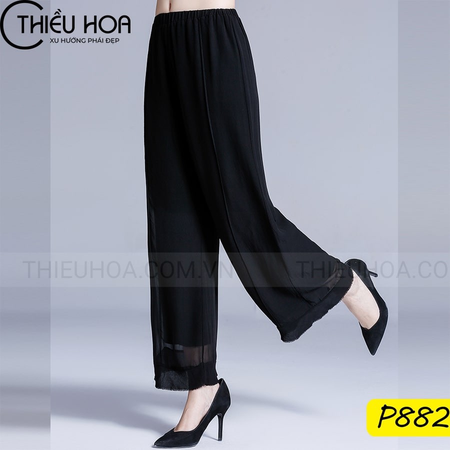 Quần Voan 2 Lớp Mềm Mát Lưng Chung Tôn Dáng Thiều Hoa P882