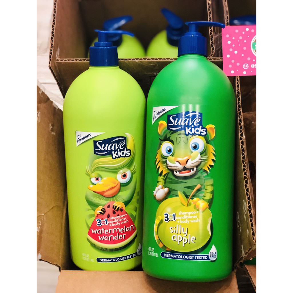 Tắm gội xả Cho Bé Suave Kids 3in1 1.18L