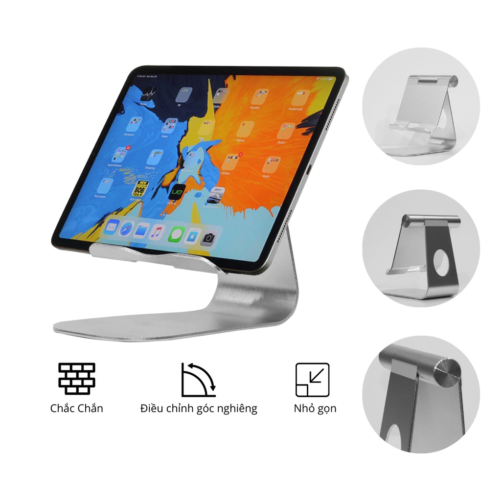 [Mã BMINC50 giảm 10% đơn 150K] Stand/Giá Đỡ Nhôm Gập, Kê iPad Lucas Có Thể Thay Đổi Góc Nghiêng - Lazy Stand