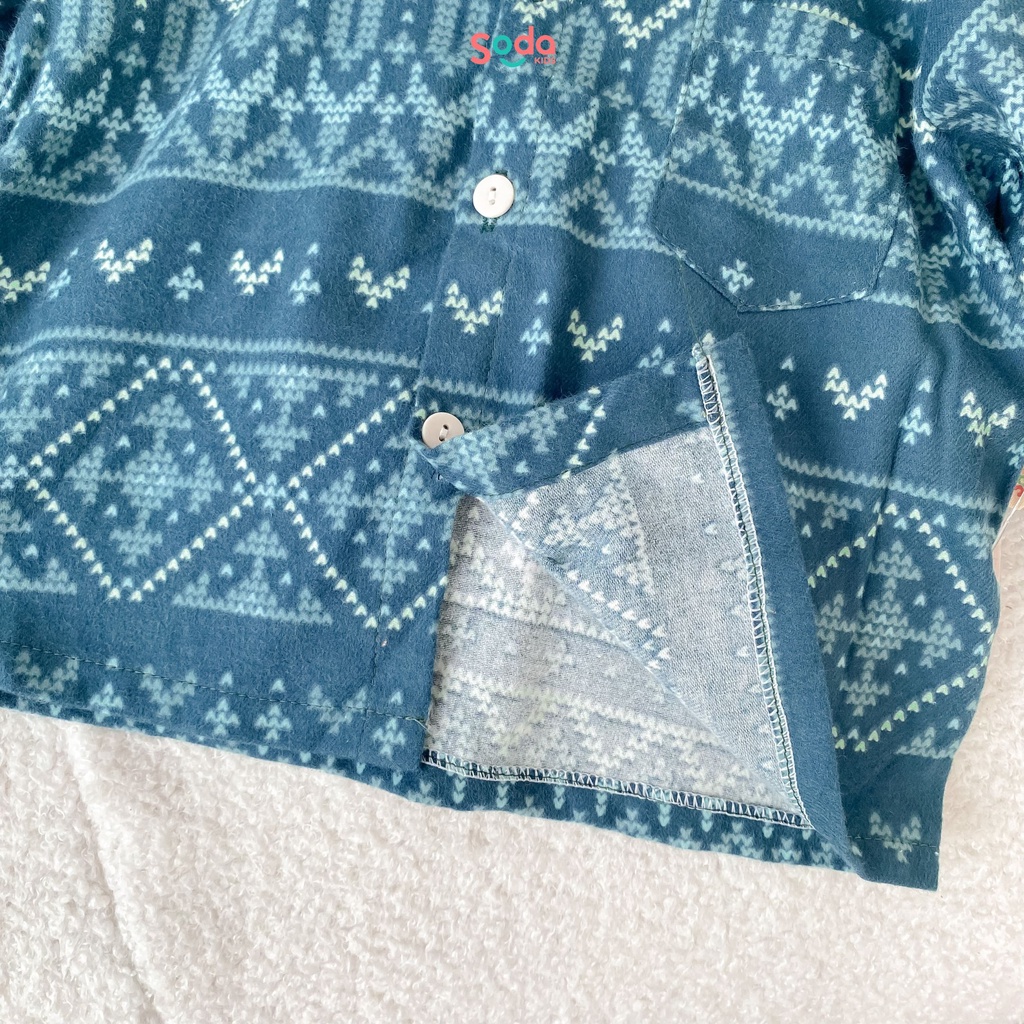 (Hàng thiết kế) Áo sơ mi họa tiết phối cho bé