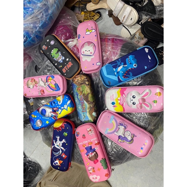 Hộp bút 3D, hộp đựng bút cho bé trai bé gái trẻ em học sinh tiểu học lớp 1 in nổi siêu cute dễ thương