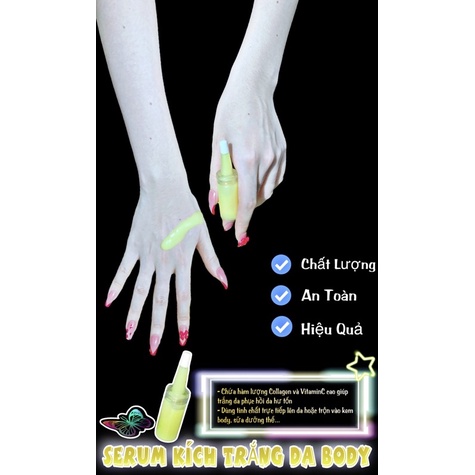 Serum Collagen Kích Trắng - Chai Tinh Chất Serum Handmade 10ml Trắng Da Giảm Thâm Đốm Nâu Cho Body
