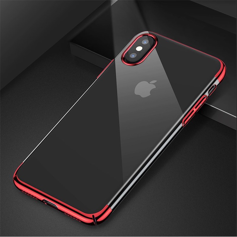 Ốp Lưng Iphone X Trong Suốt Viền Màu Glitter Chính Hãng Baseus