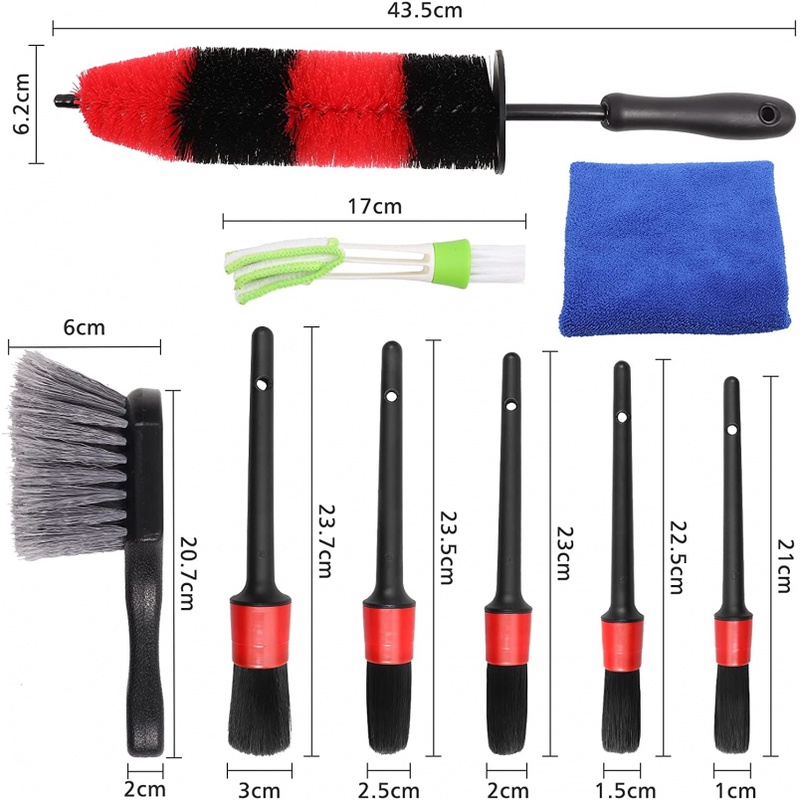 Set 12 chổi vệ sinh xe hơi tay cầm dài tiện dụng