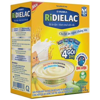Bột ăn dặm Vinamilk Ridielac mẫu mới nhiều vị khác nhau - hộp giấy 200g
