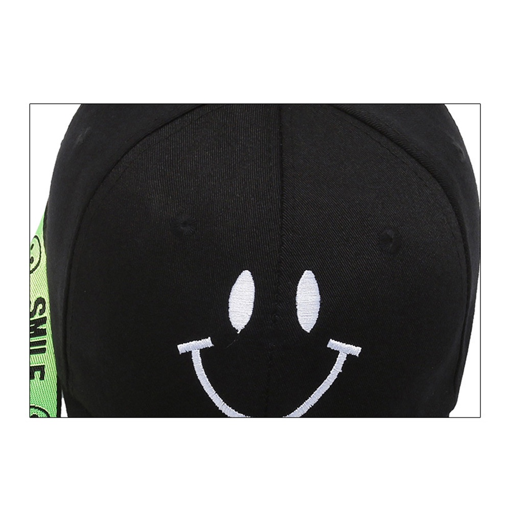 Mũ Lưỡi Trai Nam Nữ THÊU HÌNH MẶT CƯỜI Phong Cách Hip Hop Hàn Quốc - Nón kết Ulzzang Form Unisex Thời Trang