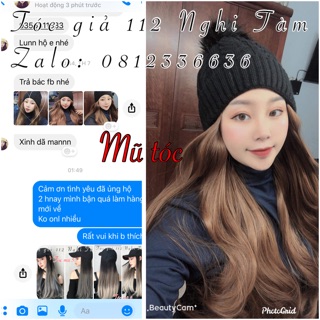 Tóc kèm mũ len đủ mầu