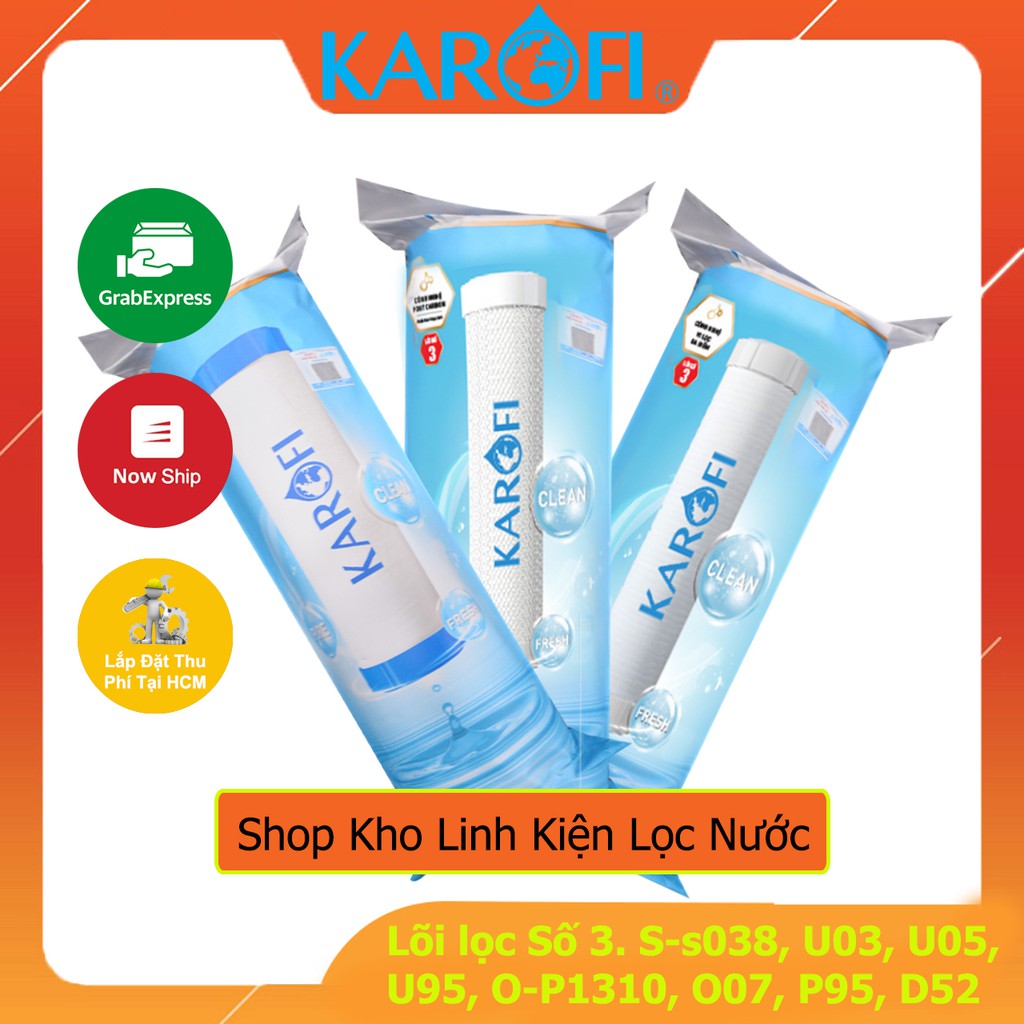 Bộ 3 Lõi Lọc Thô KAROFI Chính Hãng, Giành Cho Máy S-s038, OH239, OP1310, O07, P95, U03, U05, U95, D52