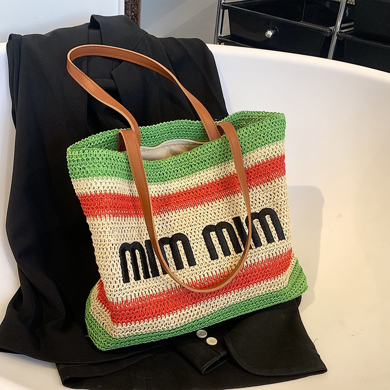 Túi Cói Đeo Vai Thời Trang Mùa Hè 2022 Sức Chứa Lớn Cho Nữ