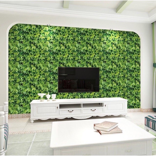 10m giấy dán tường sẵn keo thảm lá cho phòng khách