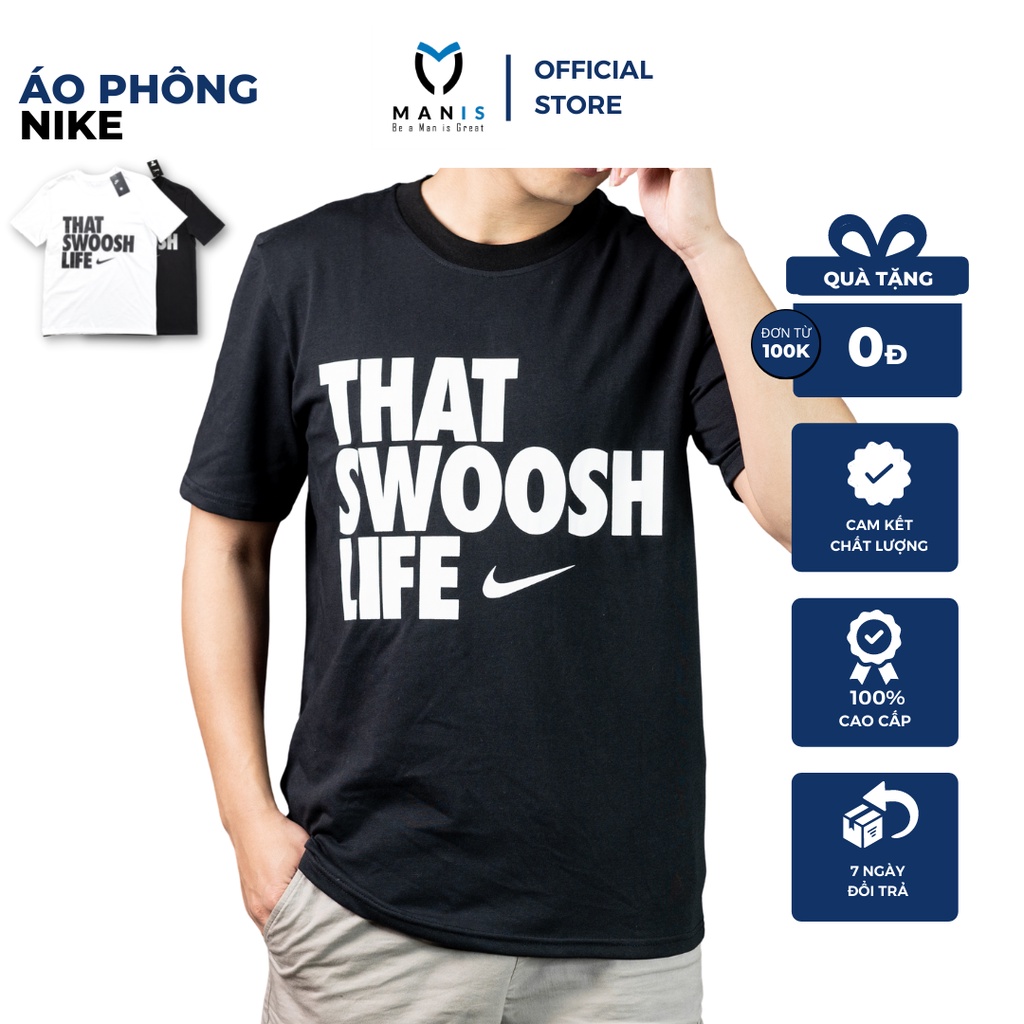 Áo Phông Nam That Swoosh Life vải Cotton co giãn cao cấp,Thời Trang Cao Cấp MANIS SPORT
