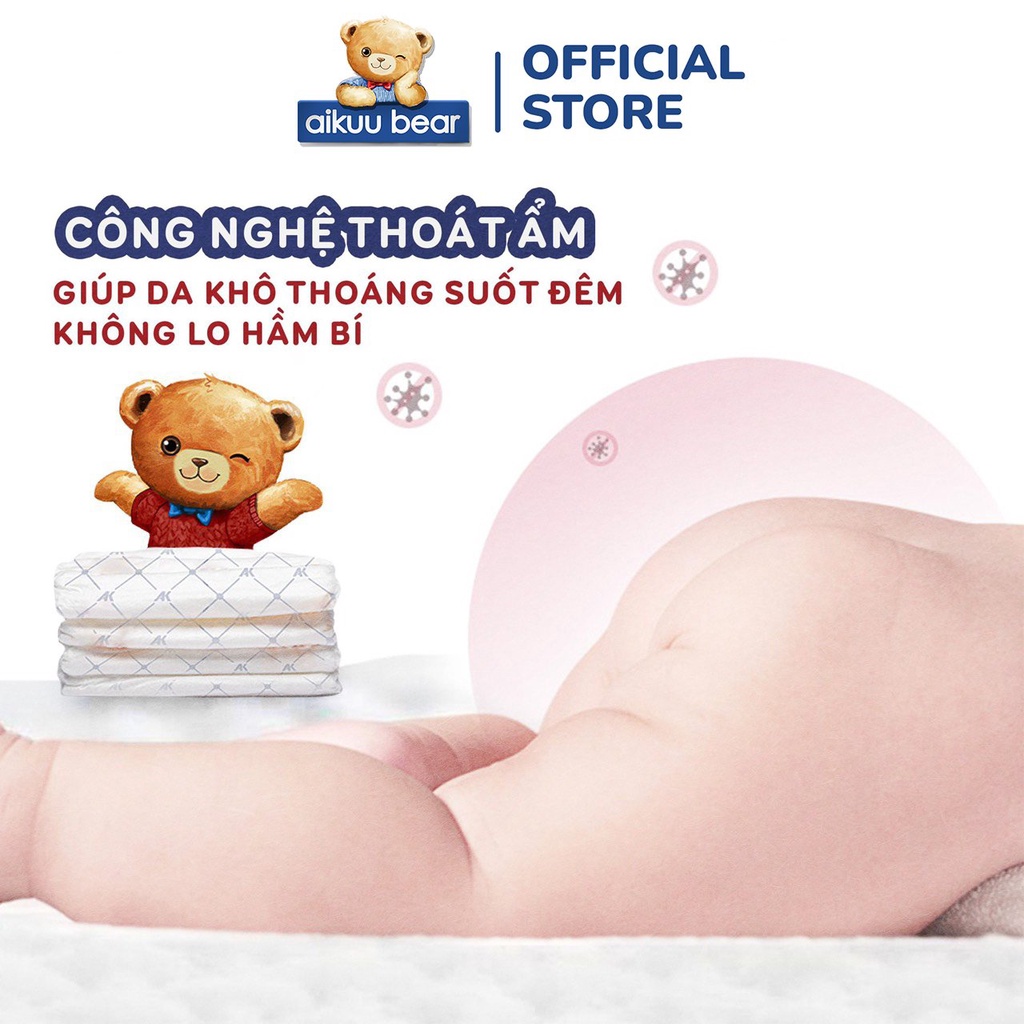 [Thùng]Tã Bỉm AIKUU BEAR Dán/Quần đủ size S112,M100/M100,L96,XL92,XXL88,XXXL84 siêu mềm mỏng