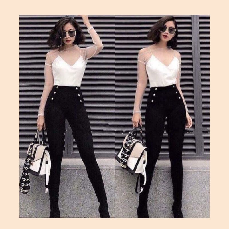 Quần Tregging Nữ Cạp Cao🍀FRRESHIP🍀 Quần Tregging 6 Cúc RAVI Chất Vải Dày Dặn Siêu Co Giãn Mặc Tôn Dáng | BigBuy360 - bigbuy360.vn