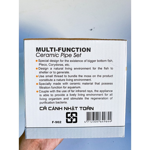 BỘ 3 ỐNG GỐM SỨ CHO TÉP, TÔM, CÁ TRANG TRÍ BỂ CÁ CẢNH UP AQUA F902