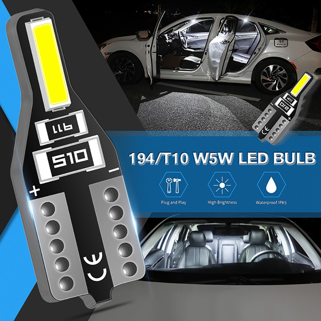 Đèn LED T10 LED W5W 194 12929 6000K 12v chuyên dụng cho nội thất xe hơi Honda Toyota