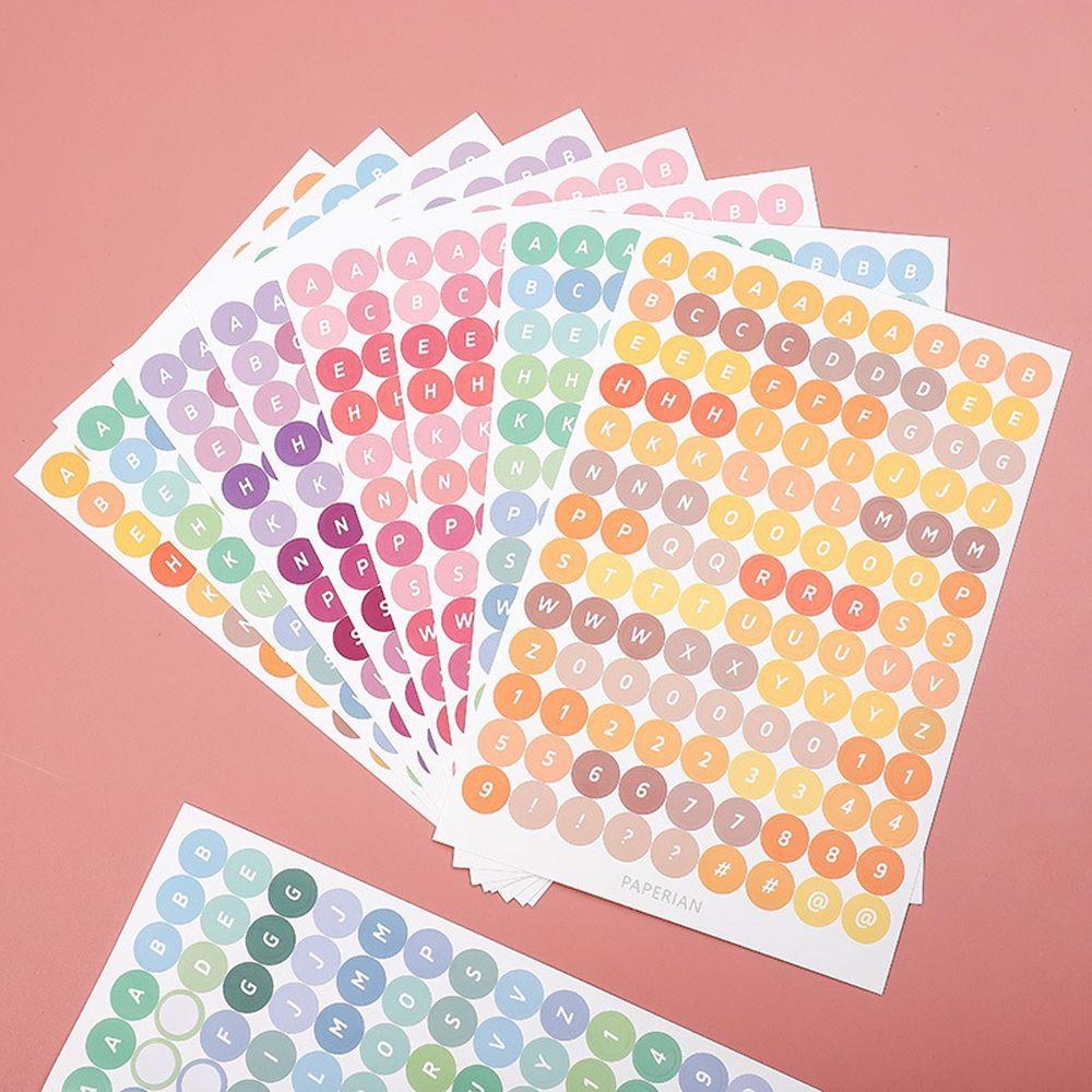 AUGUSTINA Miếng Dán Trang Trí Sổ Tay / Nhật Ký / Sổ Tay Họa Tiết Chữ Cái Hoạt Hình Nhiều Màu DIY