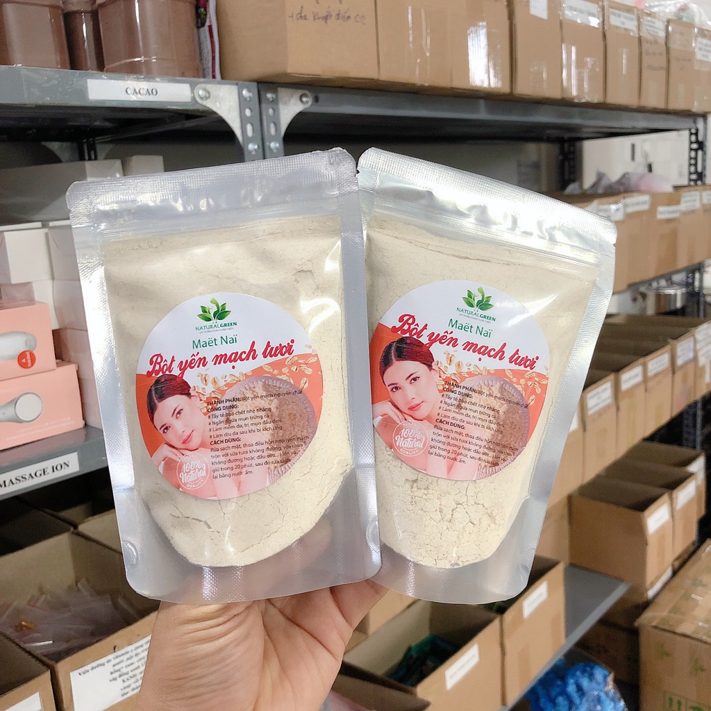 Bột yến mạch tươi đắp mặt dưỡng trắng da, tẩy tế bào chết, se khít lỗ chân lông, giảm nhờn, mờ thâm nám 100gr . | BigBuy360 - bigbuy360.vn