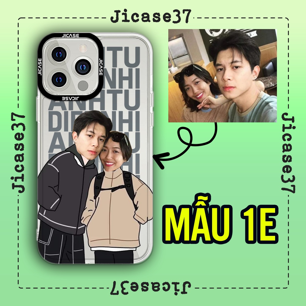 Ốp lưng iPhone cặp đôi ghép mặt in theo yêu cầu Jicase 6plus/6splus/7/7plus/8/8plus/x/xs/11/12/13/14promax