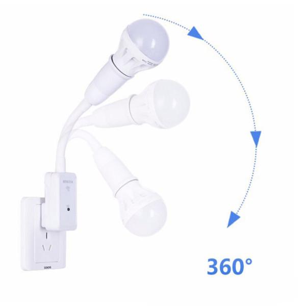 E27 LED Remote Control Plug Lamp Holder Light Base for Night Light Bedside Lamp 