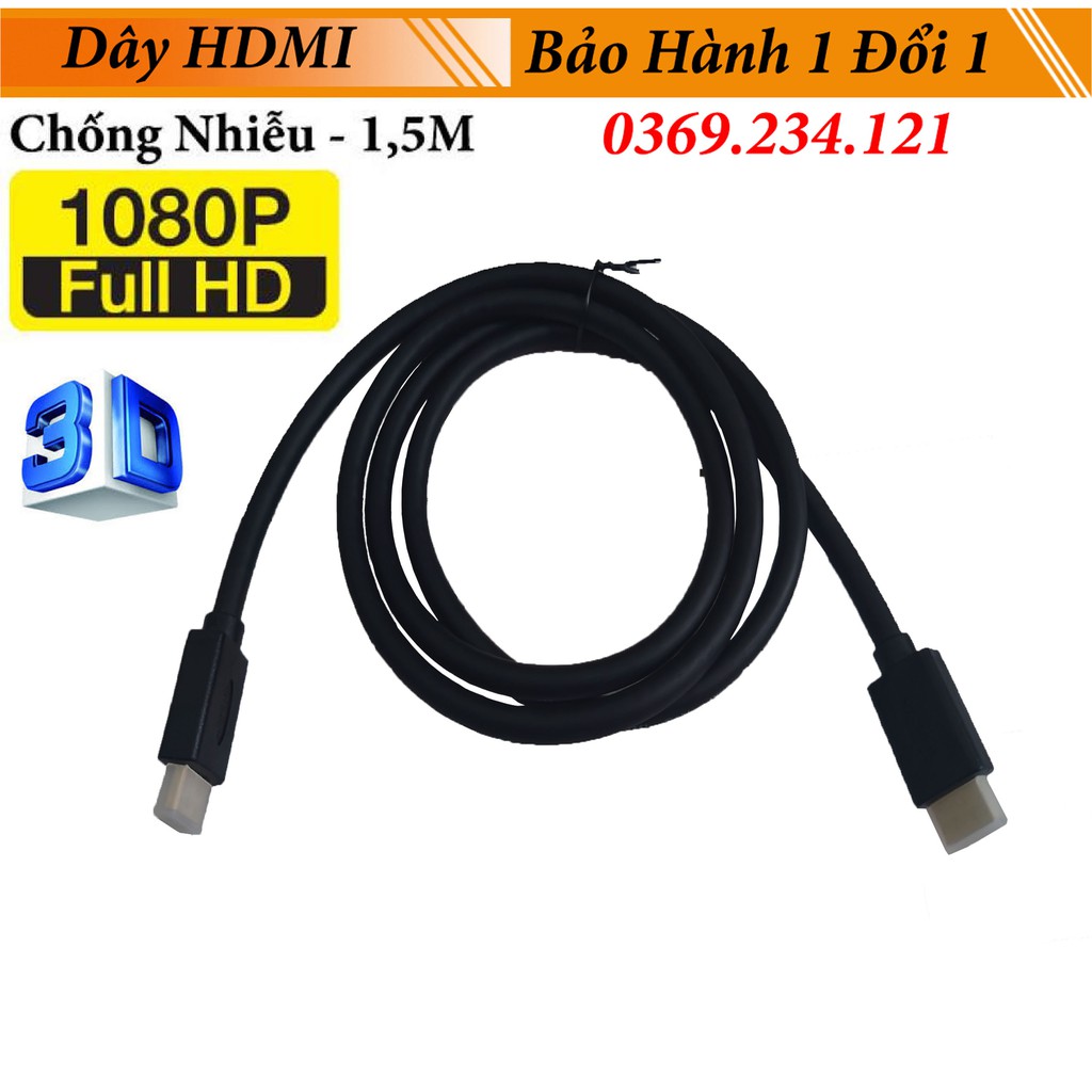 Dây HDMI 2 đầu hỗ trợ 3D Full HD 1080P cho Tivi, Máy tính Dài 1,5 Mét