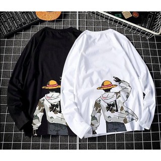 [ Có Ảnh Thật ] Áo thun tay dài form rộng unisex - Sweater Luffy