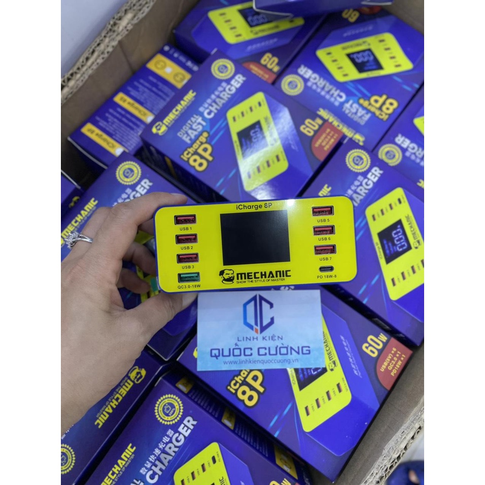 Bộ sạc nhanh 8 cổng iCharge 8P Mechanic ( Mẫu mới 2022 60W)