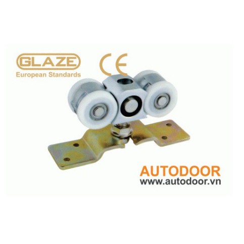 Combo bộ bánh xe cửa lùa 2410-W2 + Ray 37x40x3000mm dùng cho cửa có khung- cánh <120kg